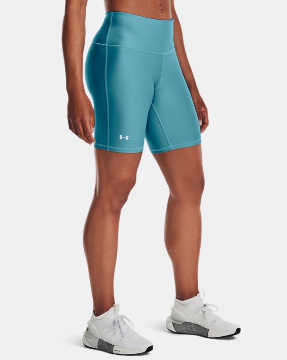 Women's HeatGear® Bike Shorts, Blue, pdpMainDesktop image number 0